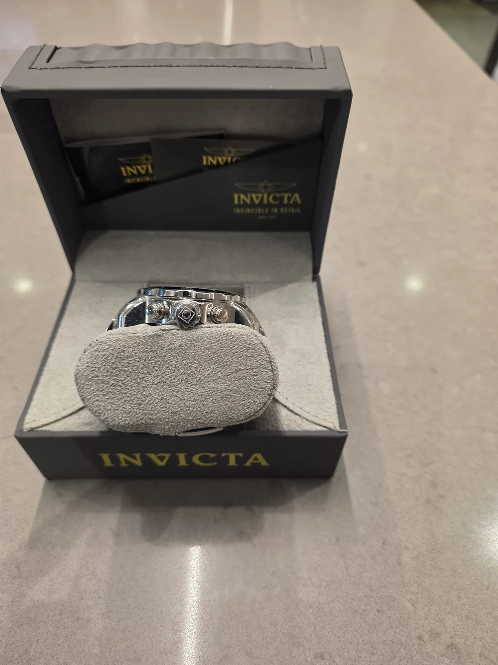 Invicta Stainless Steel Chronograph Watch - Black Dial